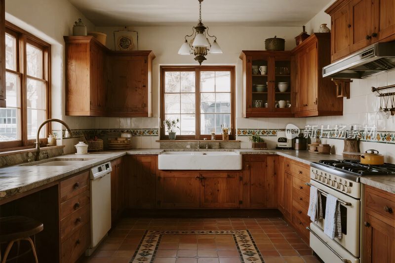 温馨木质风格的厨房场景