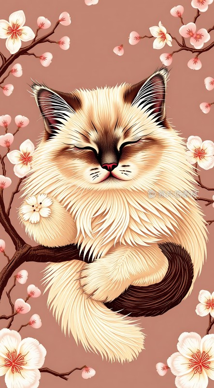 春日猫咪梦游图