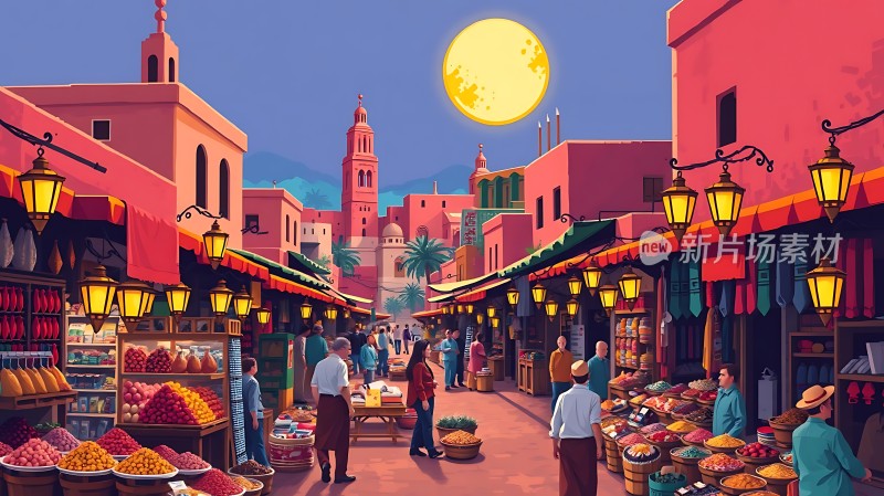 摩洛哥集市夜市
