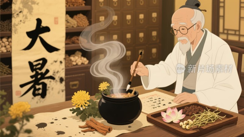 中药中医节气插画