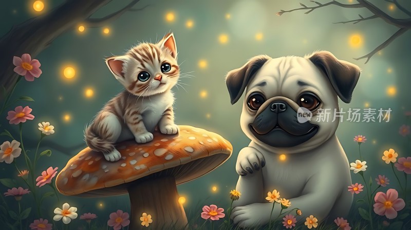 小猫小狗共度魔法之夜