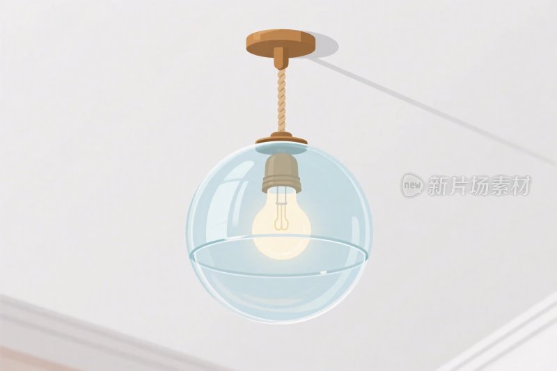 室内球形吊灯插画