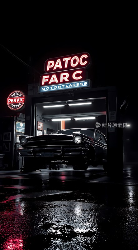 复古汽车 garage 精致修车