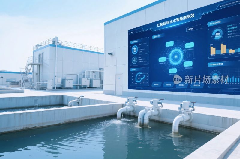 现代化水处理场景插画