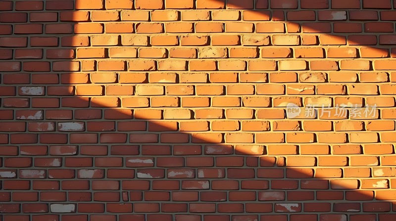 阳光下的红砖墙
