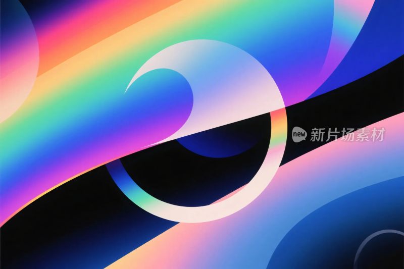 多彩抽象几何插画