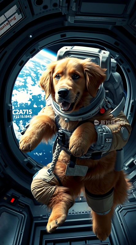 太空遨游的小金毛