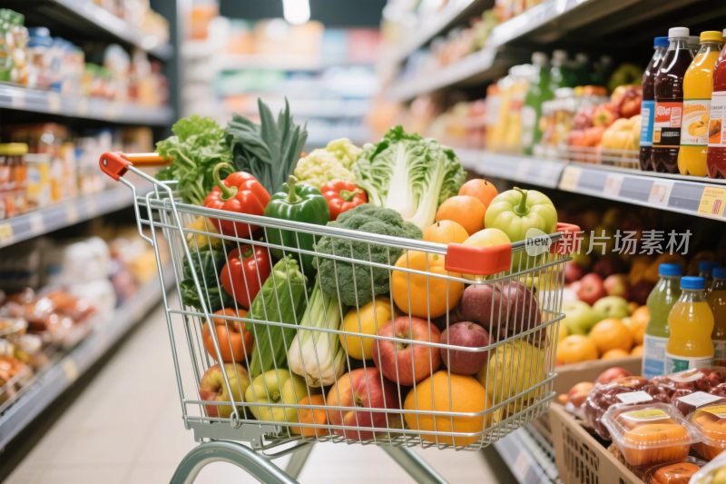超市购物车果蔬图