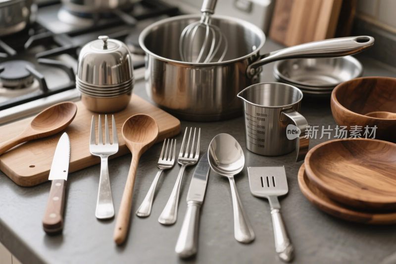 厨房餐具工具摆放