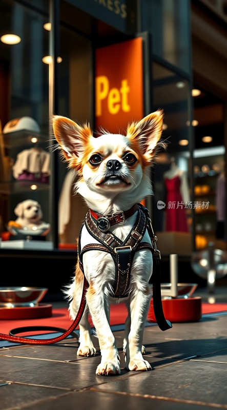 宠物店前的小狗