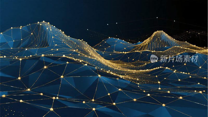 科技感三维网络山脉插画