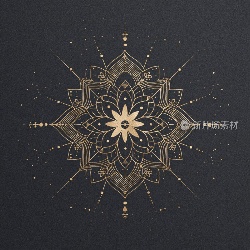 黑金曼陀罗花纹图案