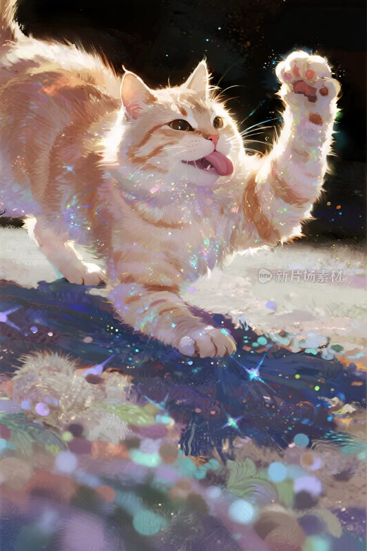 可爱猫咪灵动玩耍瞬间