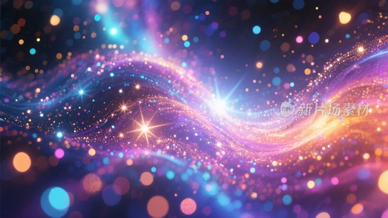 彩色光效波浪图