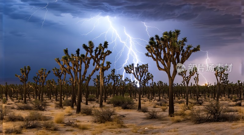 沙漠闪电下的生命之歌