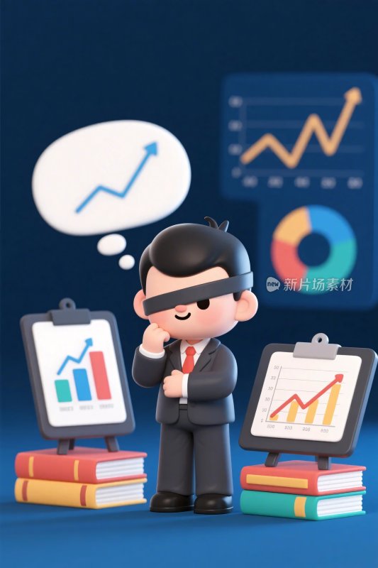 商务数据分析卡通插画