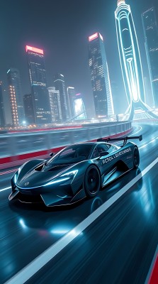 赛博朋克之夜未来座驾疾驰城市 赛博朋克之夜未来座驾疾驰城市