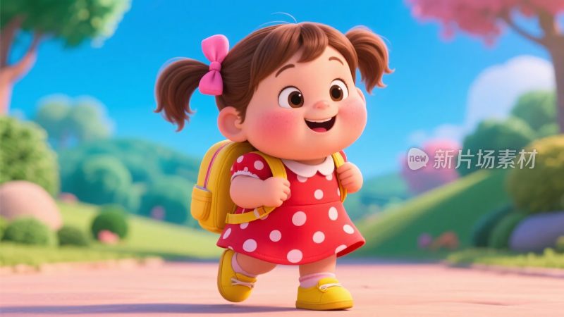 卡通小女孩插画