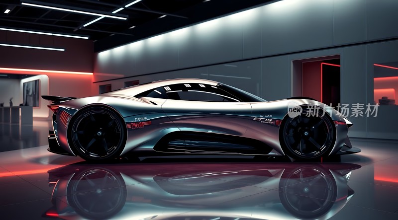 未来科技座驾黑色流线型跑车