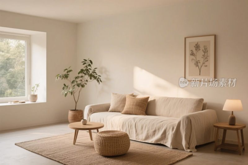 温馨简约风格的室内客厅场景