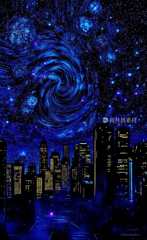 星空下的璀璨都市