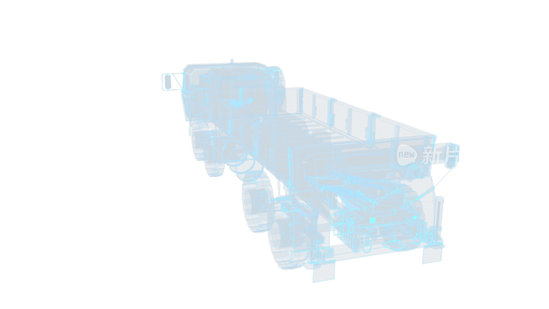 大卡车空车 大货车汽车 科幻透明赛博朋克