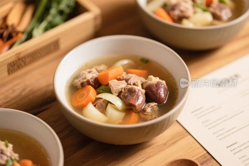 美食碗装食材展示