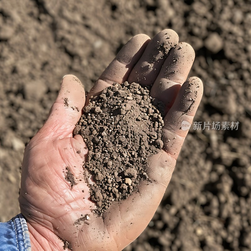 手握土壤展现自然之美
