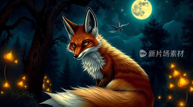 夜幕下的神秘狐狸