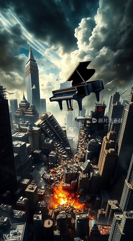 钢琴飞越废墟之城