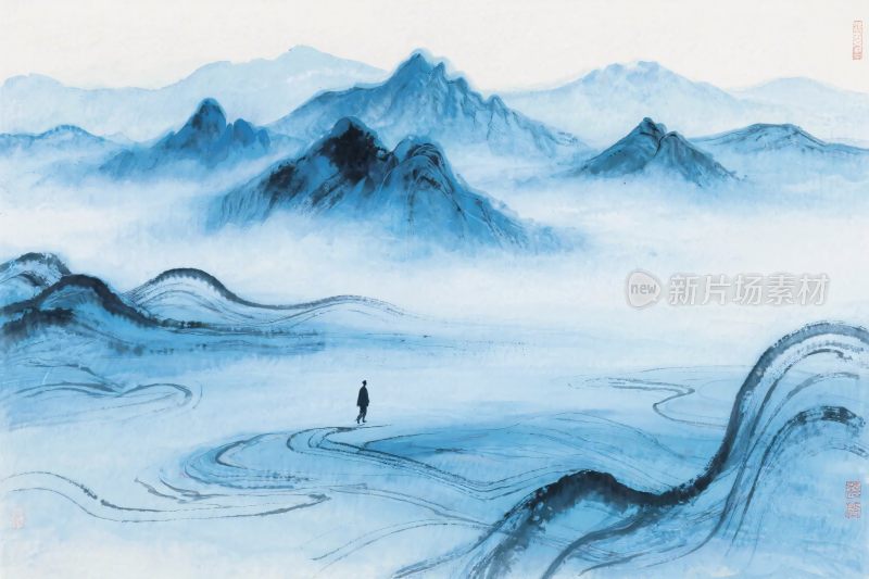 水墨山水风景图