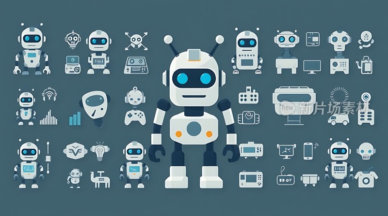机器人与科技图标集