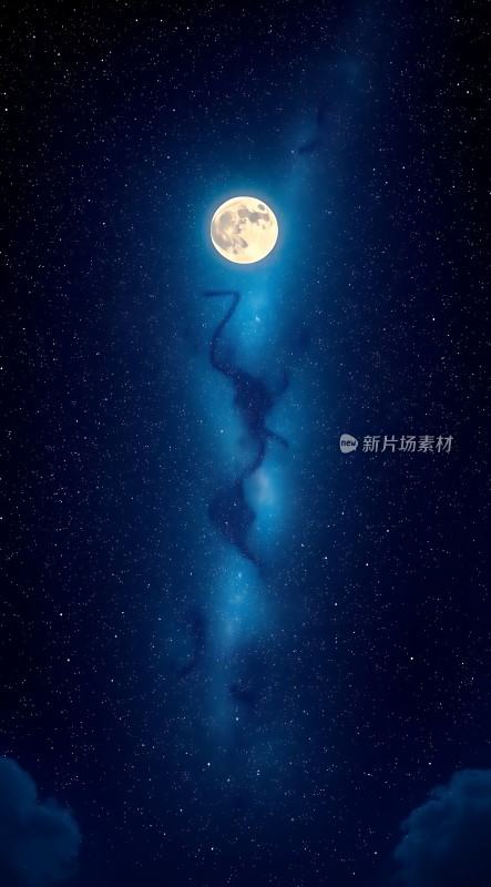 夜空下的神秘龙影