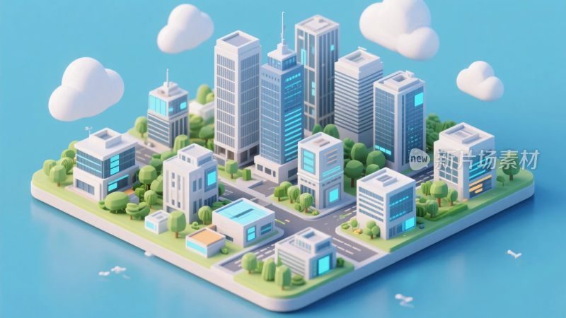 等距城市插画