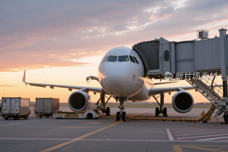 机场停机坪上的飞机