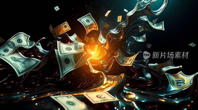 金钱风暴美元在黑暗中闪耀