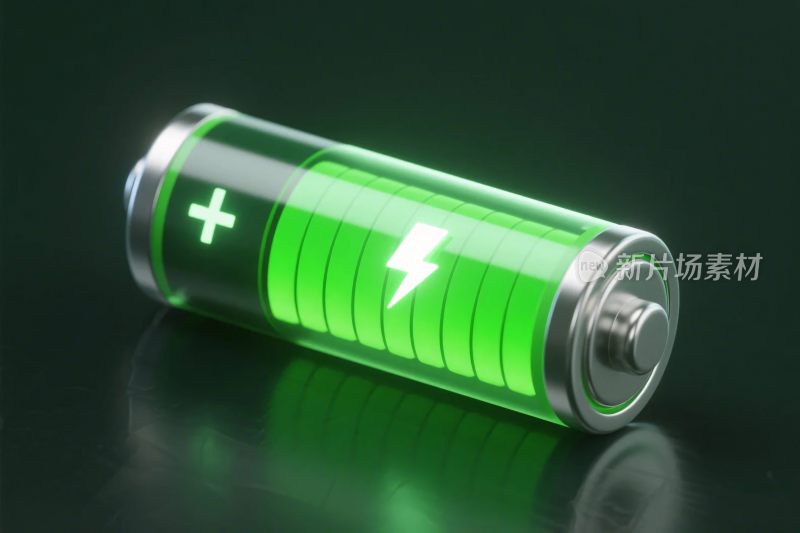 绿色电池插画