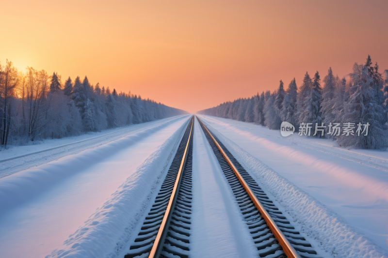 雪地里的足迹树木高清风景图片