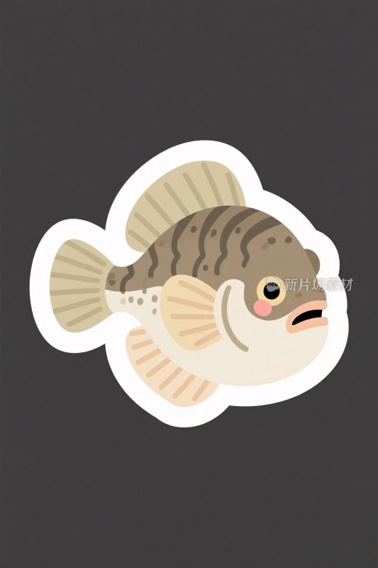 卡通风格小鱼贴纸