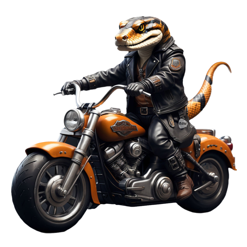 十二生肖动物哈雷机车摩托车骑手蛇