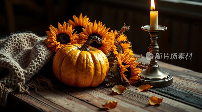 秋日暖阳下的温馨角落