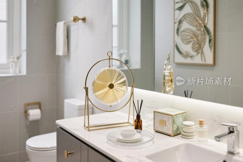 现代浴室洗手台装饰图