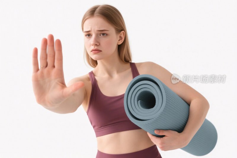 女性展示瑜伽阻拦动作