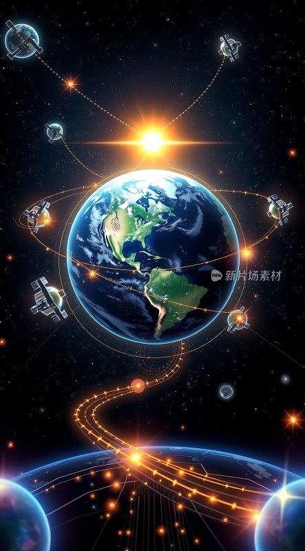 地球与卫星的宇宙交响曲