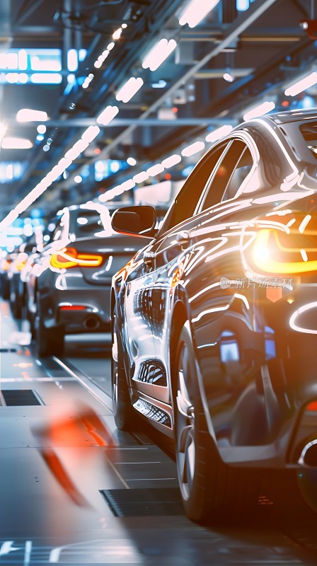 智能工厂生产线上的未来汽车