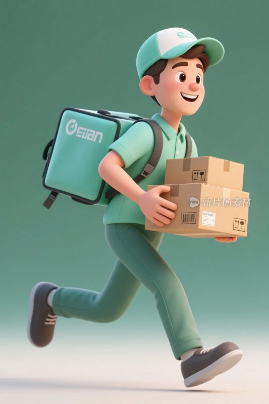 快递员送货插画