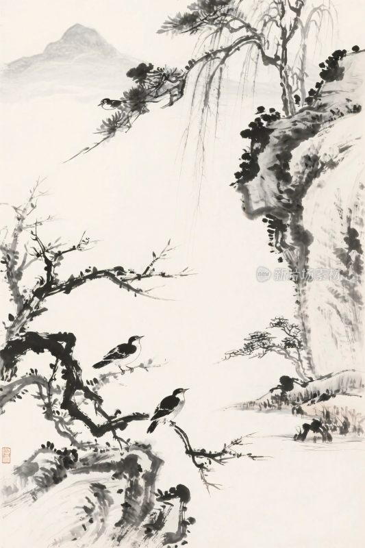 水墨山水国画风景