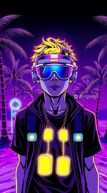 霓虹未来主义风格插画