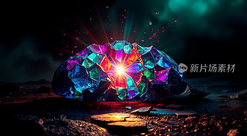 五彩斑斓的宝石光芒四射