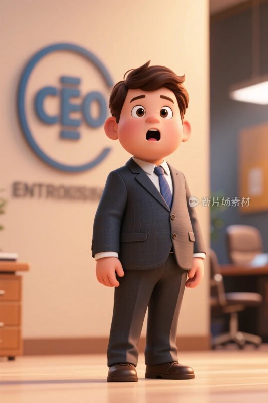 卡通商务人物办公室场景